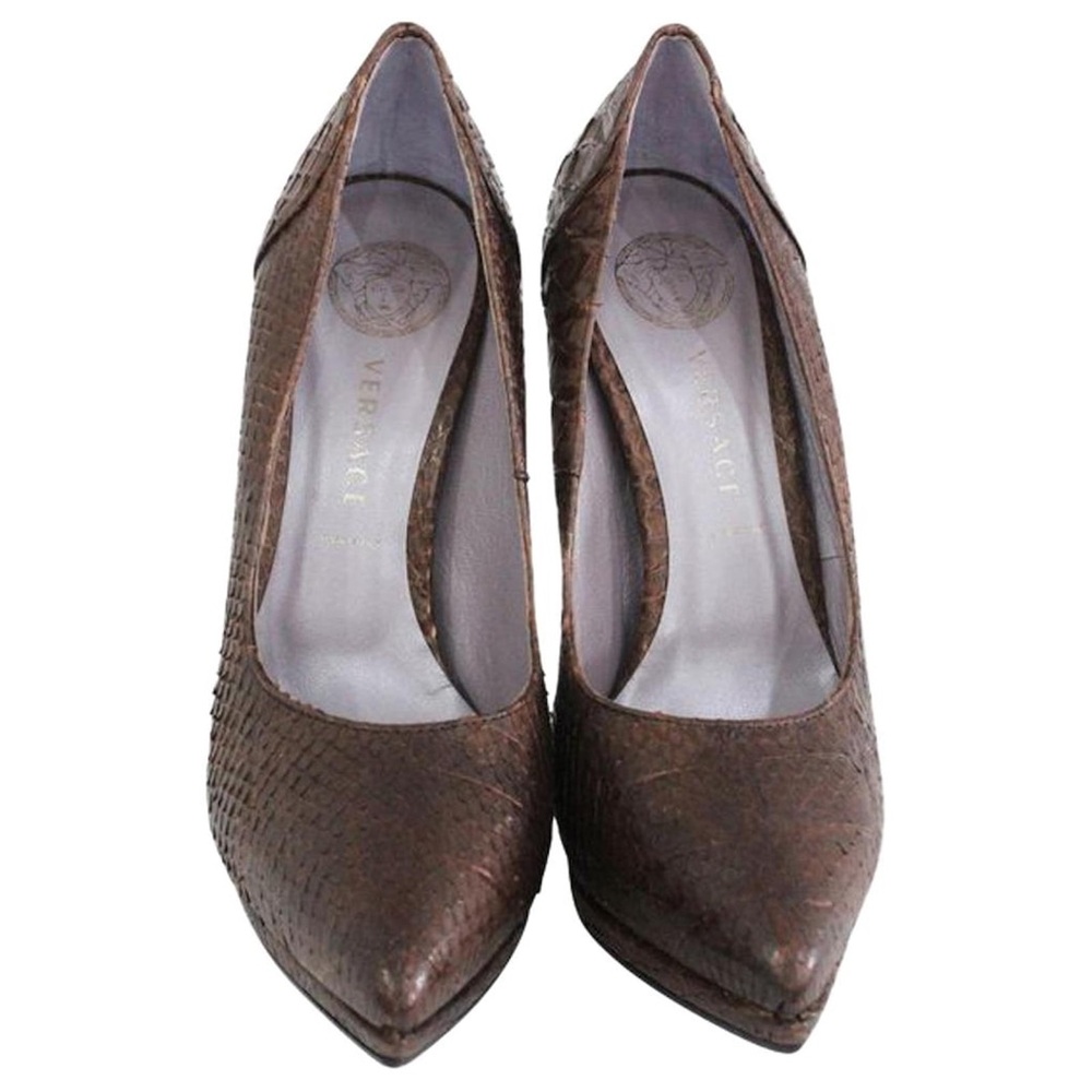 Brown Versace Snakeskin Heels